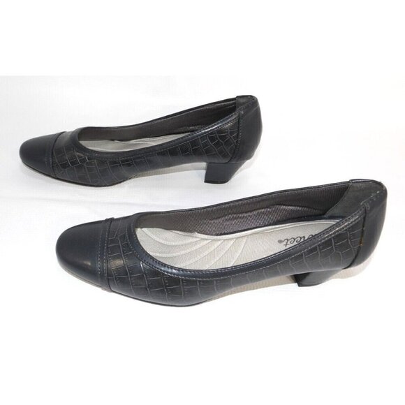 EASY STREET dark gray 2" heel pumps, shoes man made materials women's size 8 M - Picture 4 of 7